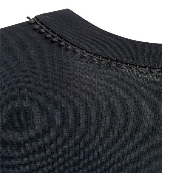 Juicy Couture Exaggerated Ruffle Crochet Shirt Sleeve Black Dress Small … - Picture 8 of 14